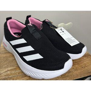 Women's Adidas Slip On Sneakers Size 8 Black Prink Cloudfoam Move Running Casual